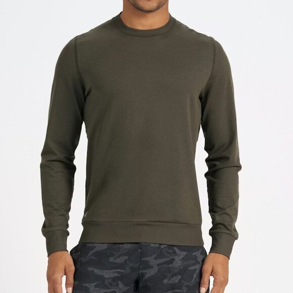 Vuori Men's XL Ponto Performance Crew Top Oregano Heather Dark Olive Green $110 - Picture 2 of 16